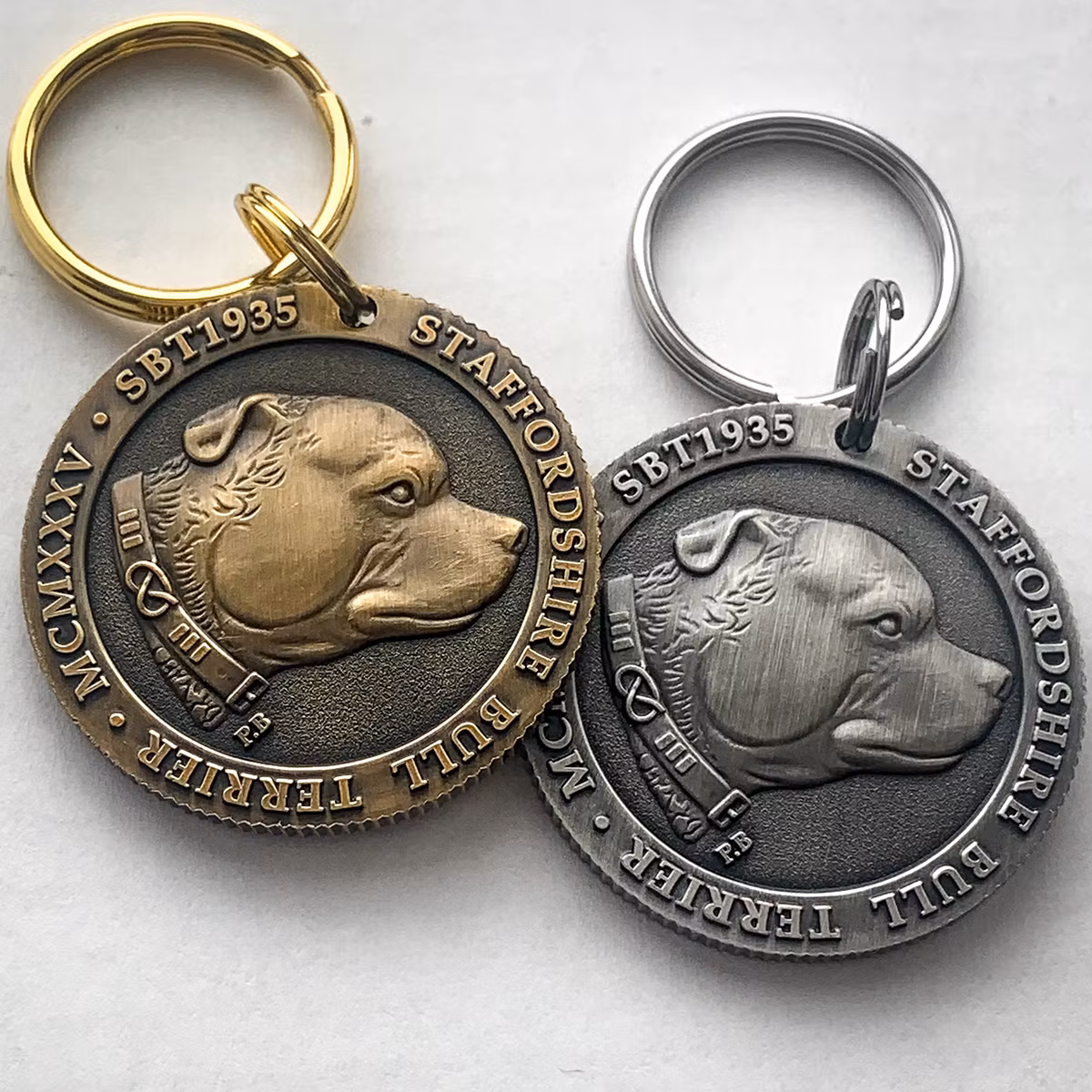 Paracord Collar & Nametag - Grey - Staffordshire Bull Terrier 1935