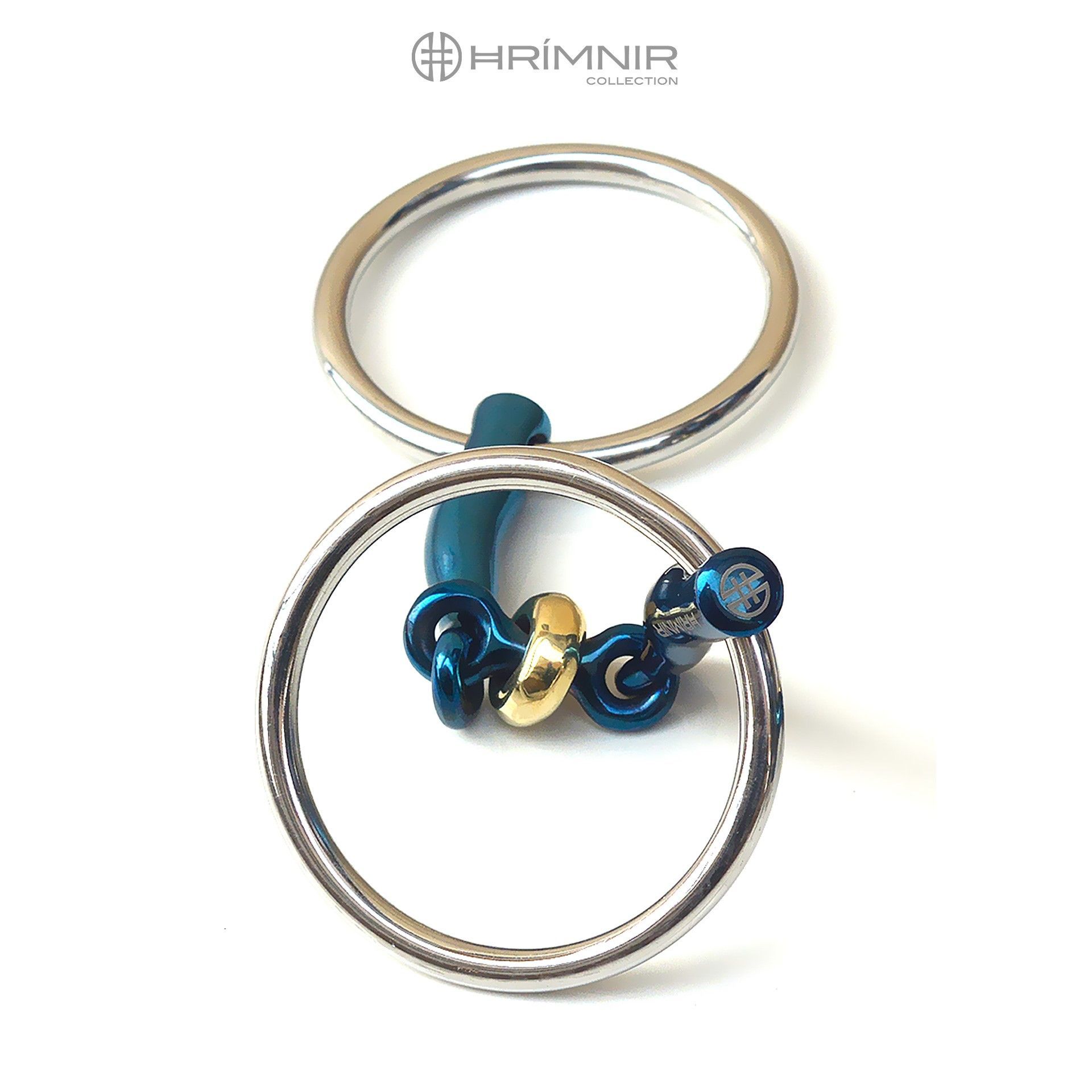 Titanium bit Fjóla, loose ring, double-jointed, 12 mm