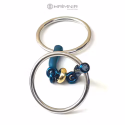 Titanium bit Fjóla, loose ring, double-jointed, 12 mm