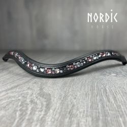 Pannband med rosa stenar