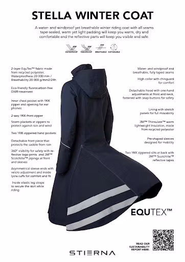 Stierna Stella Vinter Kappa Svart