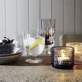 Iittala Kastehelmi ljuslykta grå
