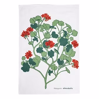 Almedahls Pelargonia kökshandduk röd