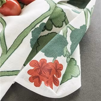 Almedahls Pelargonia kökshandduk röd