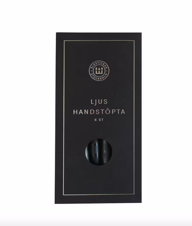 Eldstickan handstöpta ljus svart