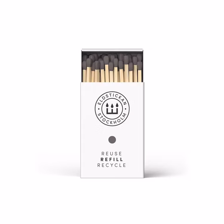Eldstickan tändstickor refill grå