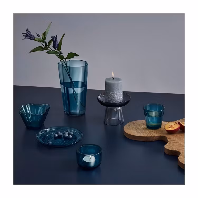Iittala Valkea ljuslykta havsblå
