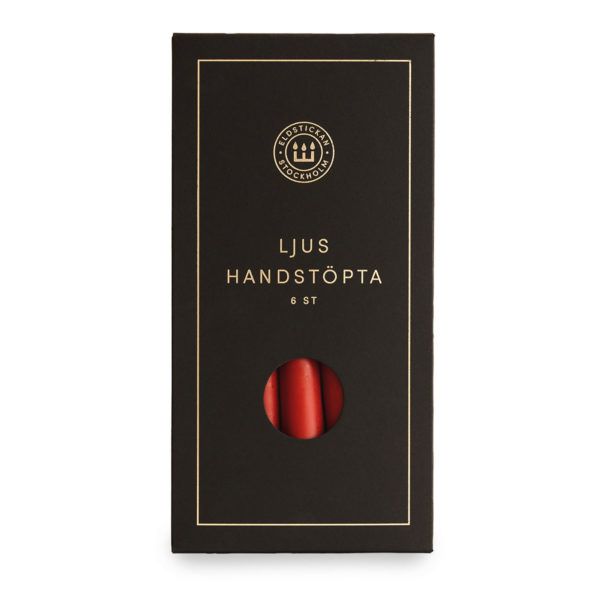 Eldstickan handstöpta ljus röd