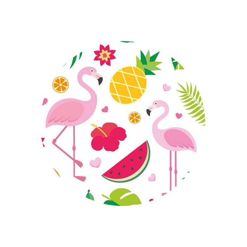 KOALA Glasunderlägg 4-pack flamingos