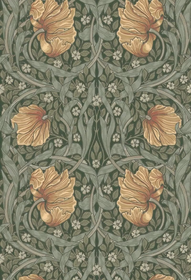 Morris & Co Pimpernel green lampskärm rund