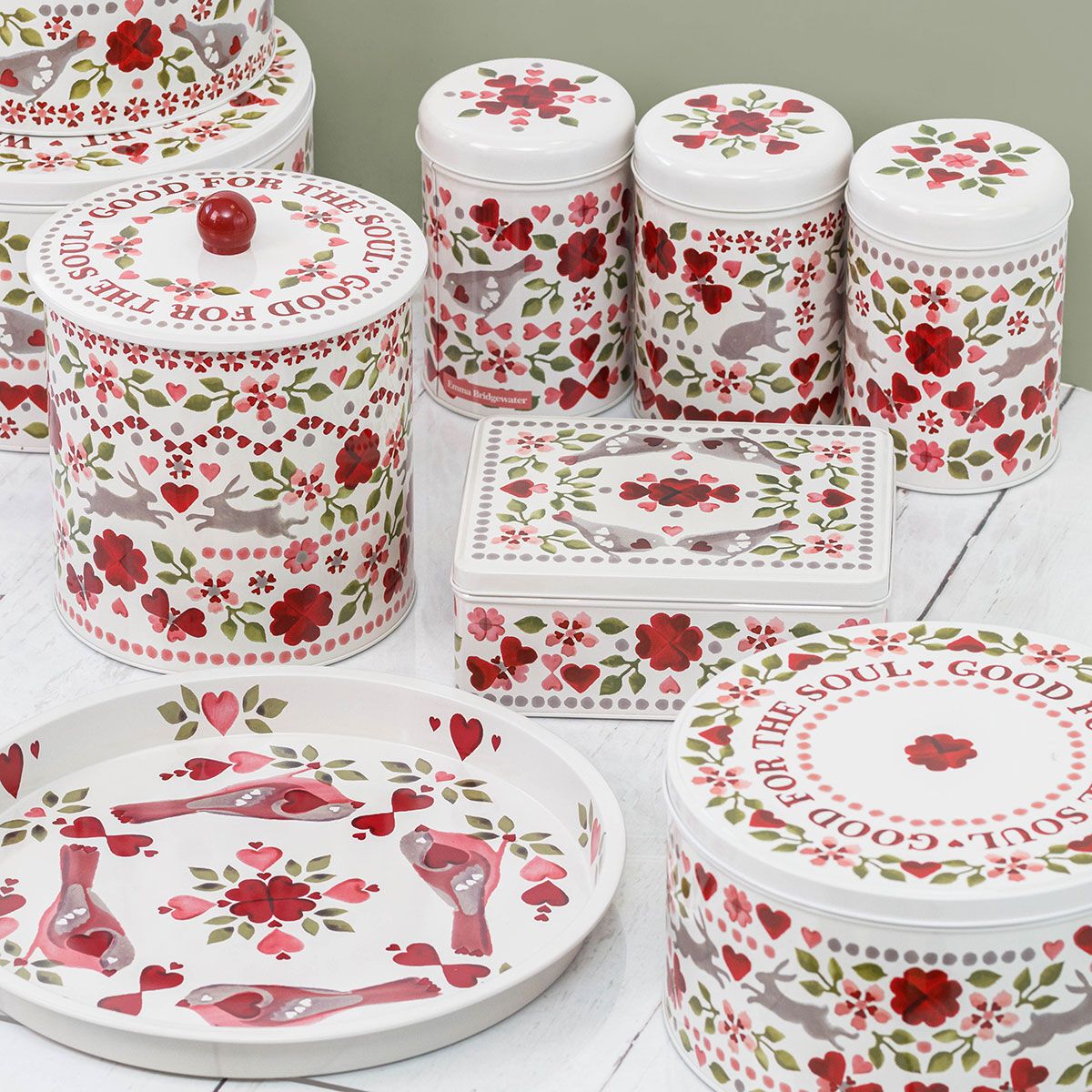 Emma Bridgewater Love Birds plåtburk rund