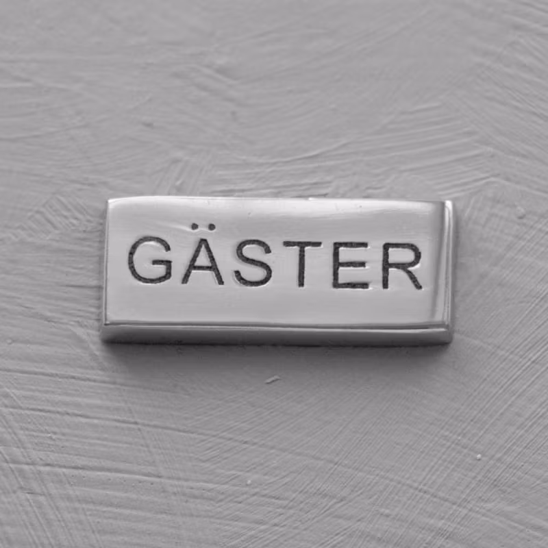 ExMez skylt GÄSTER aluminium