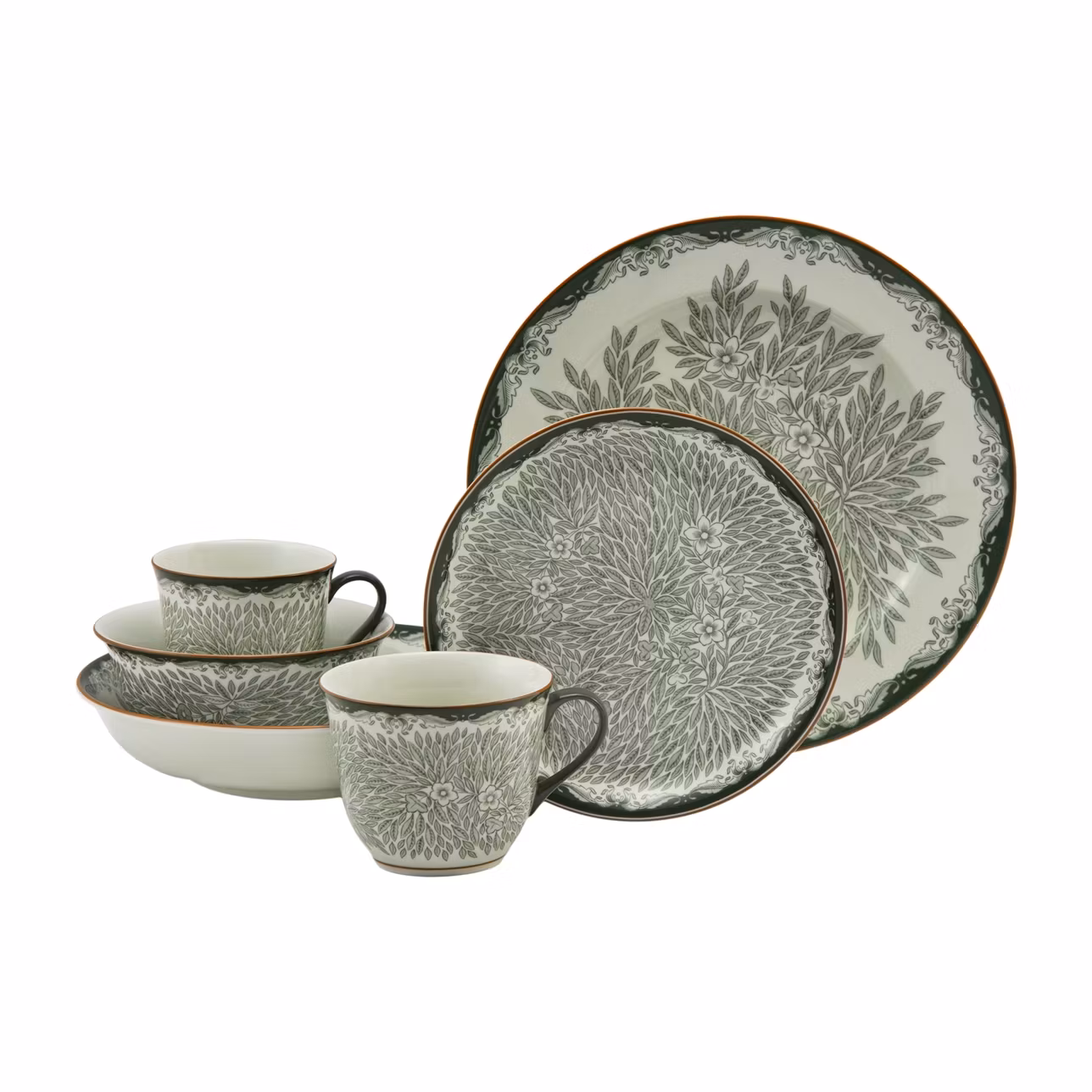 Rörstrand Ostindia Floris tallrik flat 20 cm grön