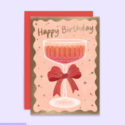 Kort - "Happy Birthday" Cocktailglas