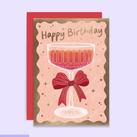Kort - "Happy Birthday" Cocktailglas