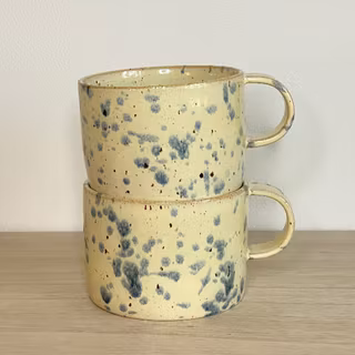 Rak kopp VANILJ blå stänk