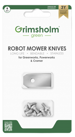 Knivar för Greenworks, Powerworks, Cramer, 9-pack