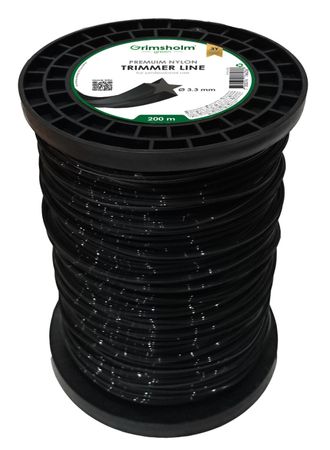 Trimmertåd stjärna, svart, 3,3 mm, 200 m