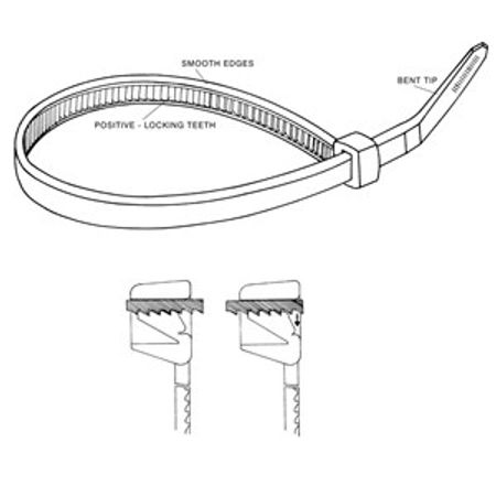 ÖPPNINGSBART BUNTBAND, 300x4.8mm, NATURELL, 25/50-pack