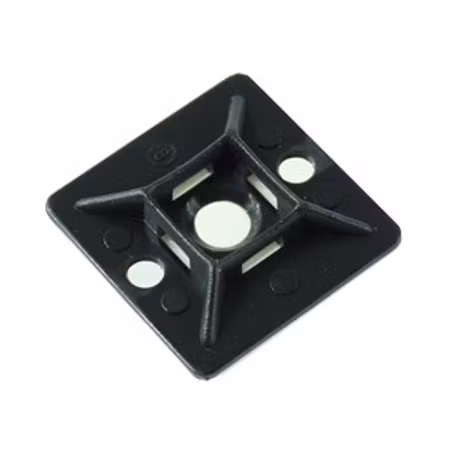 FÄSTPLATTOR SJÄLVHÄFTANDE/SKRUV, SVART, 28x28mm 10-pack