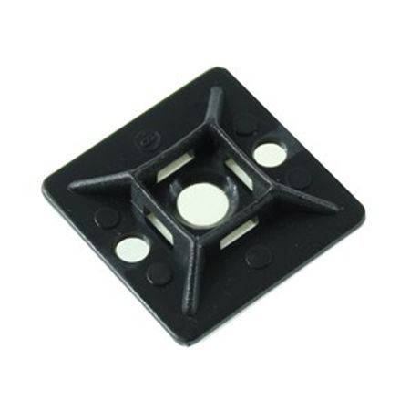 FÄSTPLATTOR SJÄLVHÄFTANDE/SKRUV, Svart, 28x28mm 10-pack