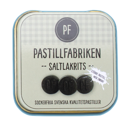 Pastillfabriken - Saltlakritspastiller, plåtask, 25g