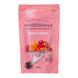 Food2Smile - Fruit Tastic - Fruktgummin Apelsin & Körsbär, 85g