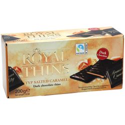 Royal Thins - Salted Caramel - Karamellfyllda Chokladplattor, 200g