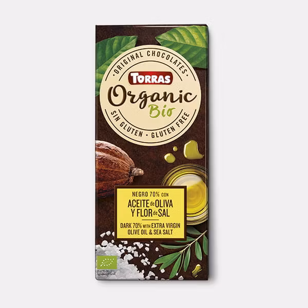 Torras - Choklad 70% Olivolja & Havssalt, chokladkaka, 100g (BF 2025-08-30)