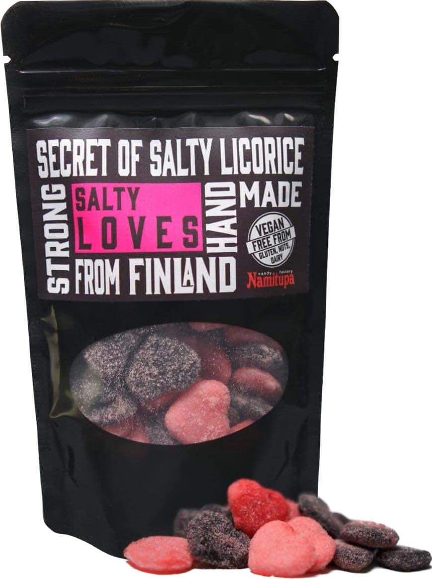 NamiTupa - Salty Loves - Hallon- & Lakritskarameller, 100g