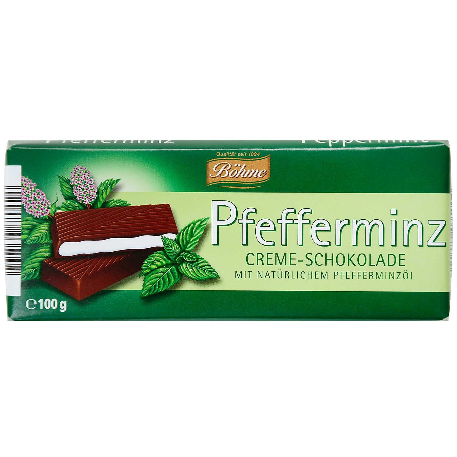 Böhme - Pfefferminz -  Mintkrämsfylld Chokladkaka, 100g