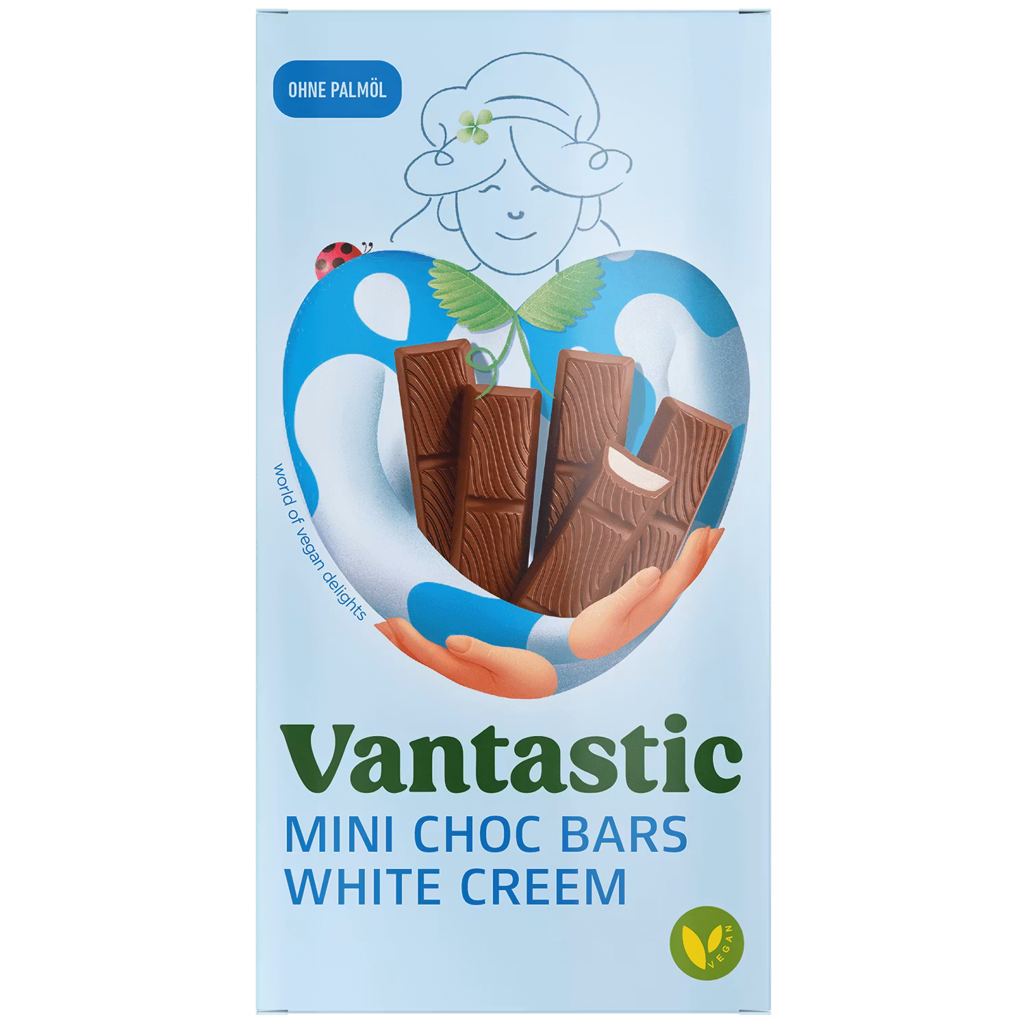 Vantastic - Mini Choc Bars White Cream/Krämfyllda Chokladbitar, 100g