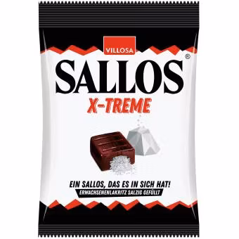 Sallos - X-Treme - Fyllda Lakritskarameller, 150g