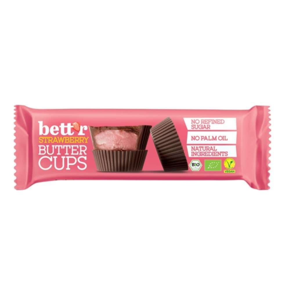 Bett’r - Strawberry Butter Cups/Jordgubbssmörkoppar, 39g