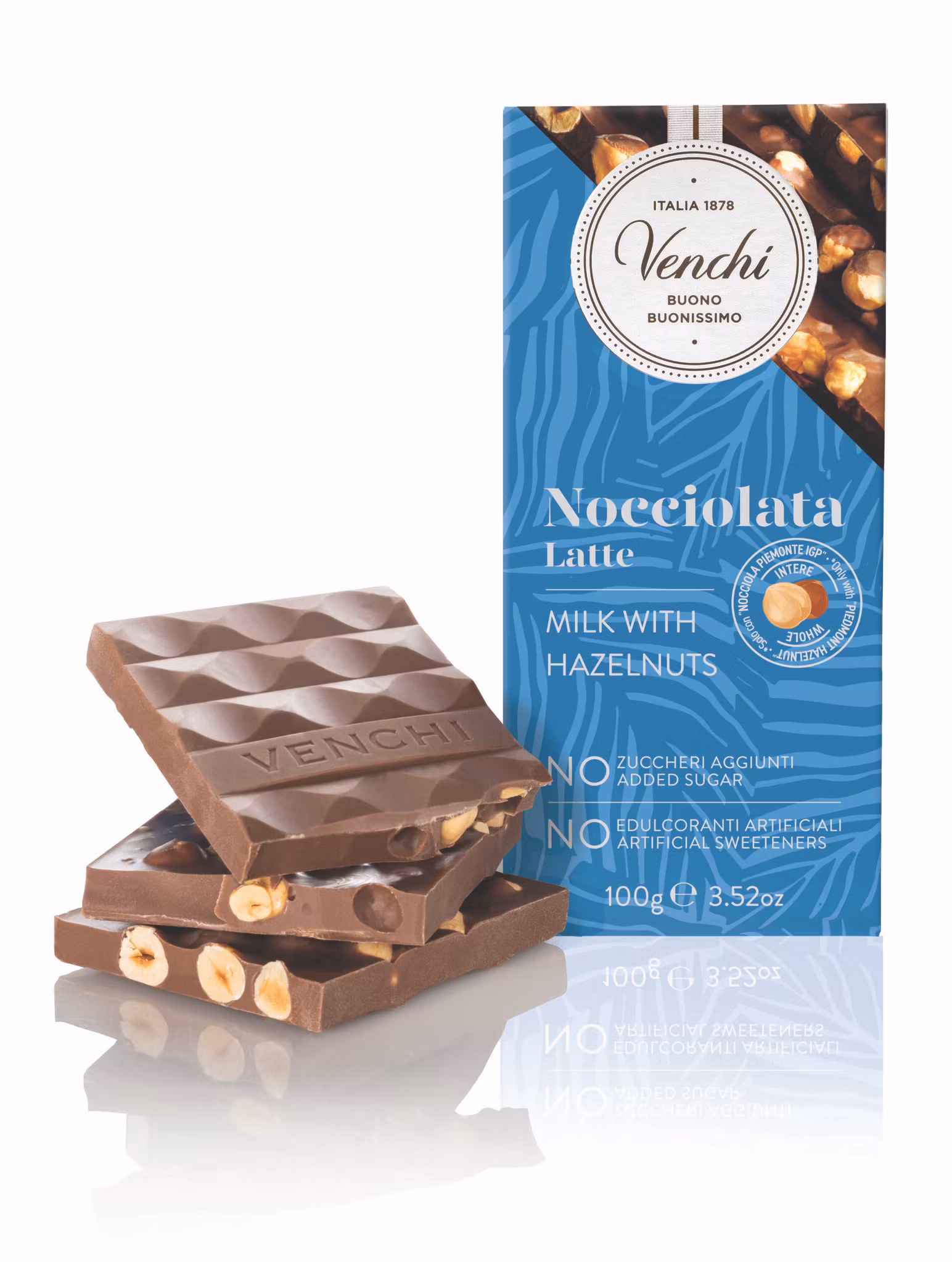 Venchi – Nocciolata Latte - Chokladkaka hela Hasselnötter, 100g