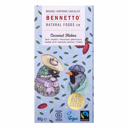 Bennetto - Chokladkaka Coconut Flakes/Kokosflingor, 80g