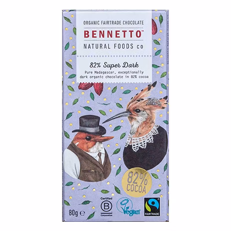 Bennetto - Chokladkaka 82% Super Dark, 80g