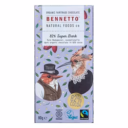 Bennetto - Chokladkaka 82% Super Dark, 80g