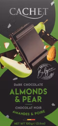 Cachet - Almonds & Pear Dark Chocolate/Chokladkaka Mandel & Päron, 100g