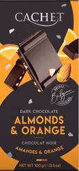 Cachet - Almonds & Orange Dark Chocolate/Chokladkaka Mandel & Apelsin, 100g