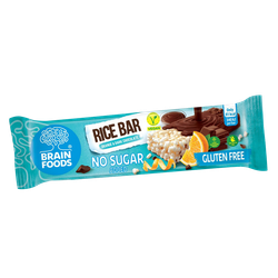 Brain Foods - Rice Bar Orange & Chocolate/Risbar Apelsin & Choklad, 18g