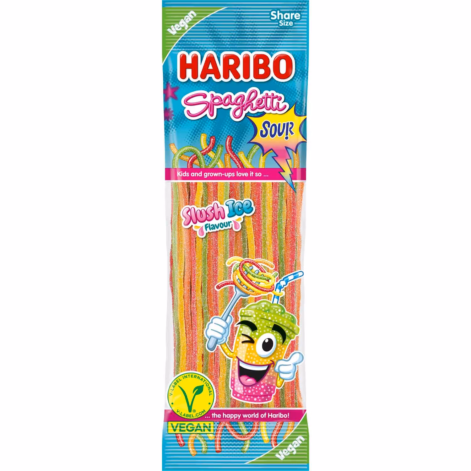 Haribo - Spaghetti Slush Ice Sour - Sura Snören, 200g