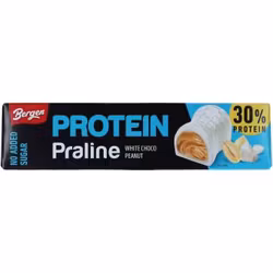 Bergen - Protein Praline White/Jordnötssmörfyllda Vit Chokladpraliner, 50g