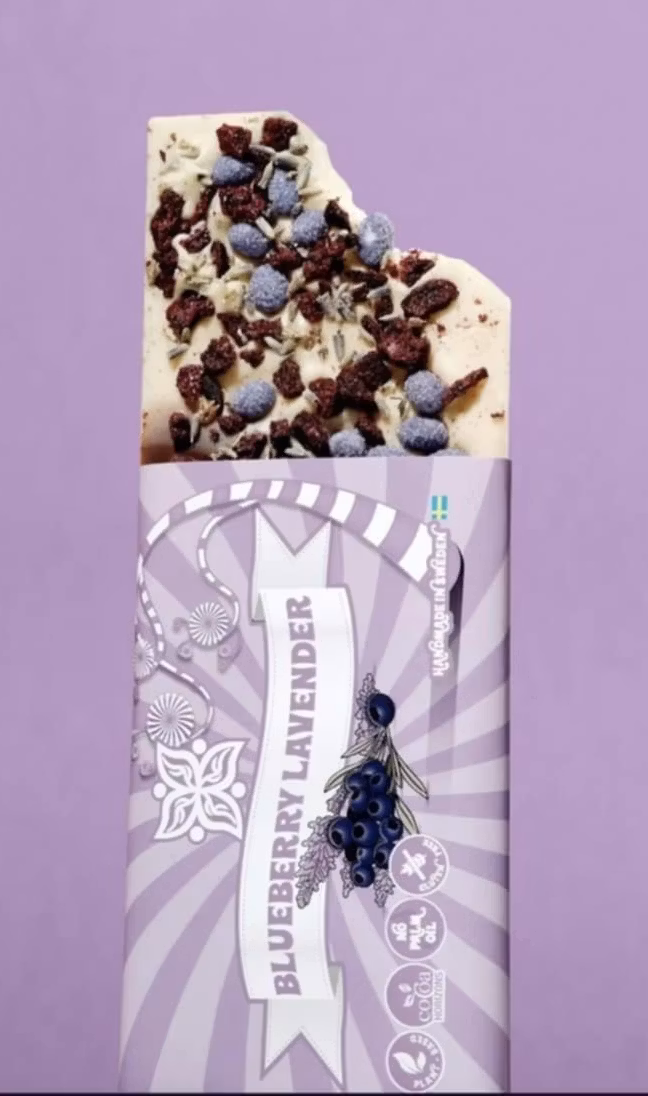 Vegan Delights - Blueberry Lavender, chokladkaka, 85g