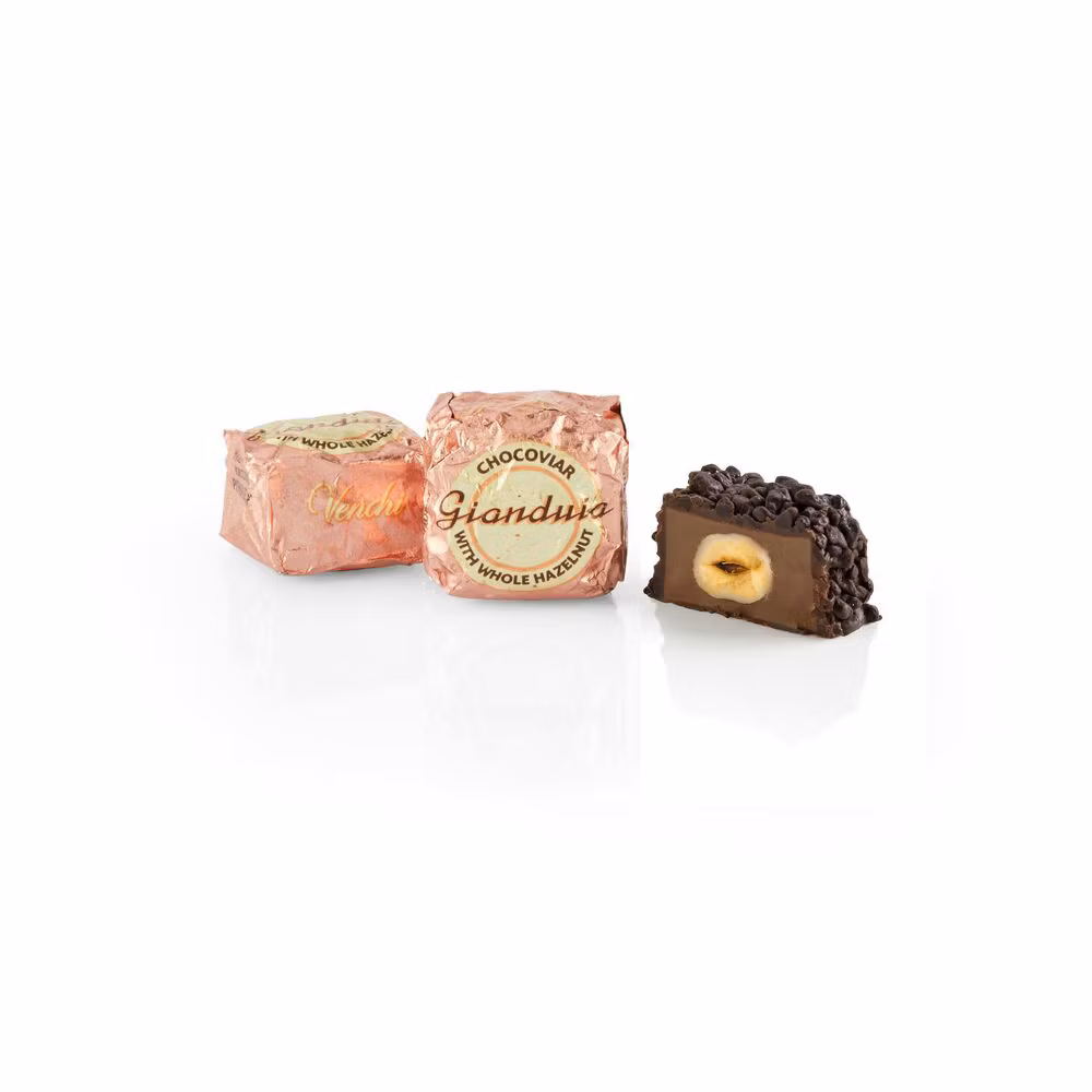 KOMMER SNART! Venchi - Chocoviar - Giandujapralin med hel Hasselnöt, 19g