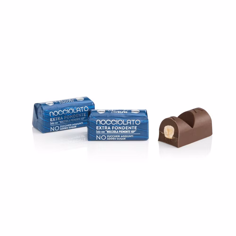 KOMMER SNART! Venchi - Nocciolato Extra Fondente - Chokladpralin med Hela Hasselnötter, 19g