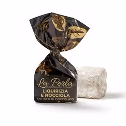 KOMMER SNART! La Perla - Liquirizia e Nocciola - Chokladtryffel Lakrits, Havssalt & Hasselnötter, 15g