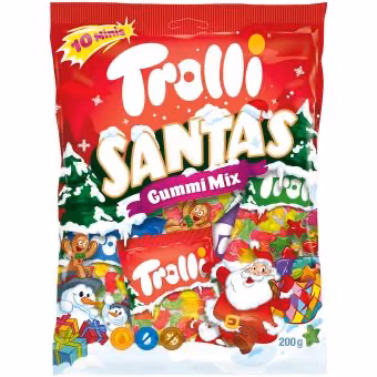 KOMMER SNART! Trolli - Santas Gummi Mix Minis/Fruktgummigodis, 200g