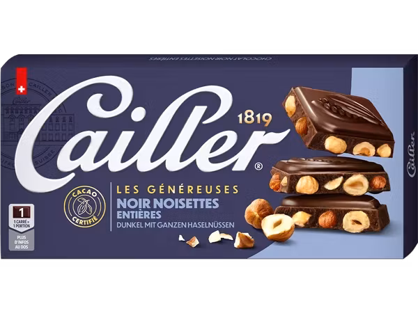 Cailler - Noir Noisettes/Hela Hasselnötter, 200g