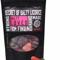 NamiTupa - Salty Loves - Hallon- & Lakritskarameller, 100g